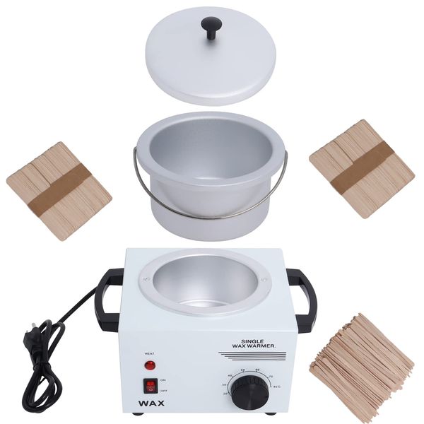 𝟐𝟎𝟐𝟑 𝙐𝗽𝒈𝒓𝒂𝒅𝒆𝒅 Single Pot Electric Wax Warmer Machine for Body Hair Removal Hot SPA Aluminum Heater with Wooden Wax Sticks