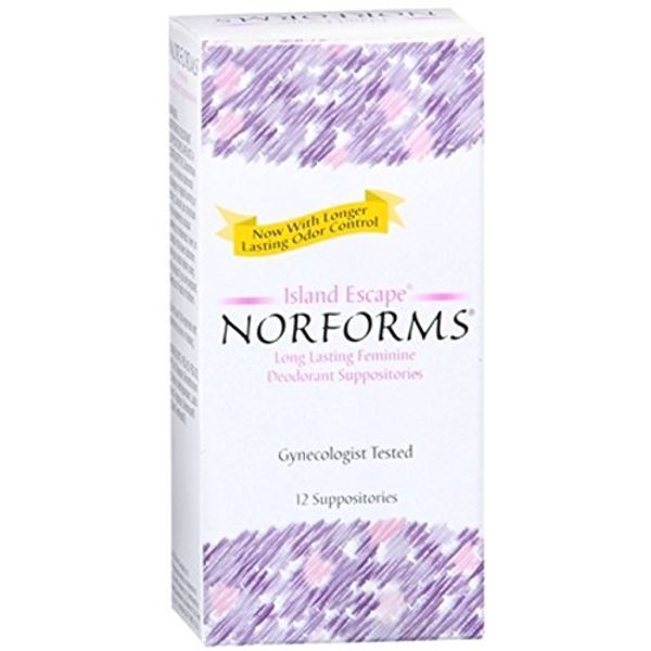 Norforms: Island Escape, Long Lasting Feminine Deodorant - 12 Suppositories