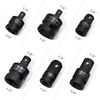 6PCS Impact Socket Adapter and Reducer Set,1/4", 3/8", 1/2" Impact Adapter Set Chrome Vanadium Steel Ratchet/Socket Conversion Kit (Impact-Black)
