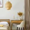 Bamboo Lantern Pendant Light Rattan Hanging Lamp Rustic Wicker Chandelier US