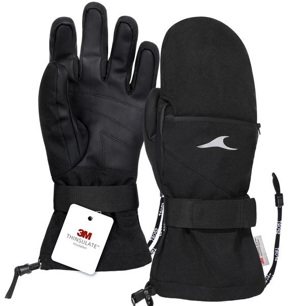 Achiou Ski Gloves Waterproof Snowboard Gloves,Winter Cold Weather Gloves for Men & Women,Touchscreen Snow Mittens