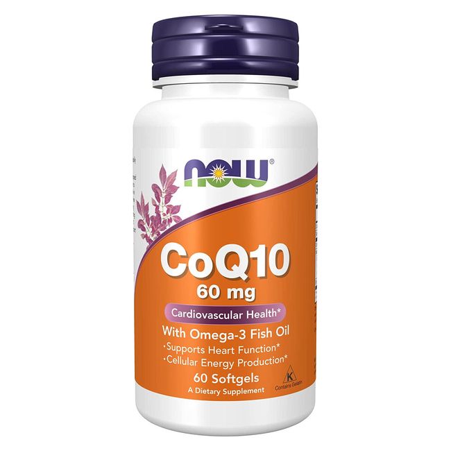 NOW FOODS CoQ10 60 mg with Omega 3 Fish Oil - 60 Softgels