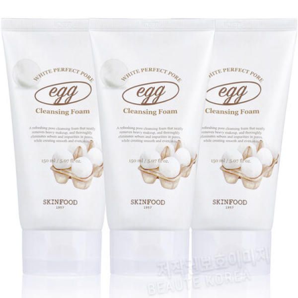 Skinfood Egg White Perfect Pore Cleansing Foam 150ml 3pcs_MC