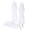 G.E.T. Salad Dressing Dispenser Set 2-32 oz Bottles 8 Lids Clear Polycarbonate