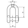 5mm Dee Shackle - countersunk allen key socket pin - A4 (marine grade) Stainless - 5 pack
