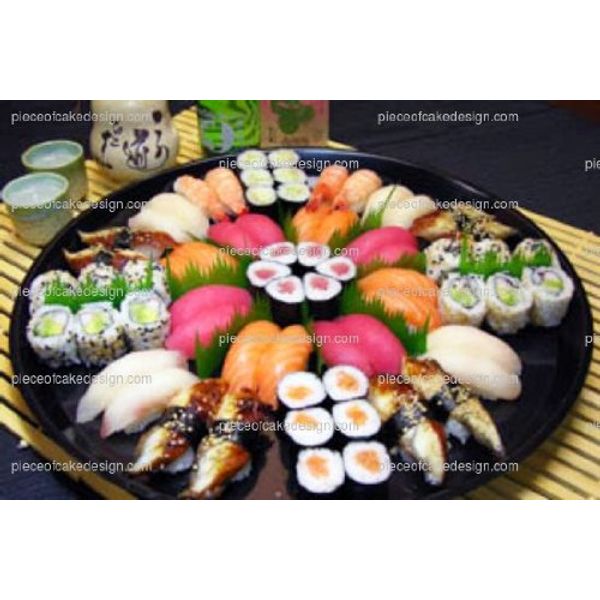 1/4 ~ Sushi Roll Plate Birthday ~ Edible Cake/Cupcake Topper!!!