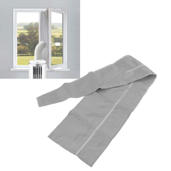 Universal Window Seal Kit, Portable Air Conditioner Window Kit, Window Sealing Cloth Universal AC Window Frame Baffle Kit with Zip(4 Meter / 13.1ft)