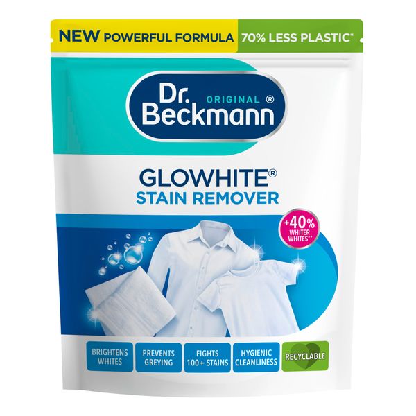 Dr. Beckmann Glowhite Whitening Booster | In-wash stain remover & laundry whitener | Removes 100+ stains | 400g