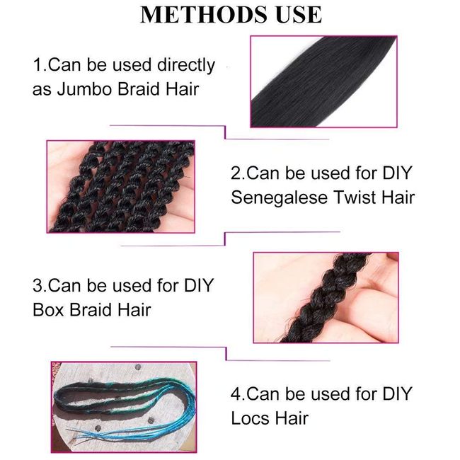 Easy Braiding Hair 26 inch long Jumbo Braids Yaki Straight Crochet  Synthetic Ombre Hair Extensions Low temperature Fiber 90g/ pc