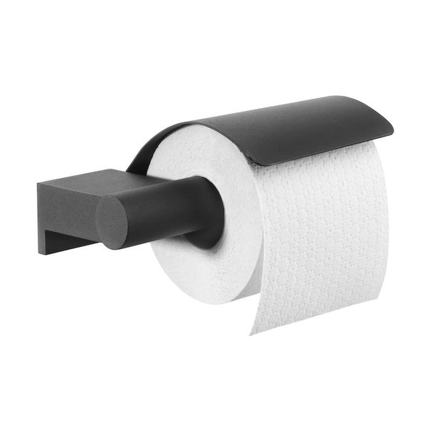 Tiger Bold Toilet Roll Holder, Stainless Steel, Black, 16.8 x 5.2 x 13.4 cm