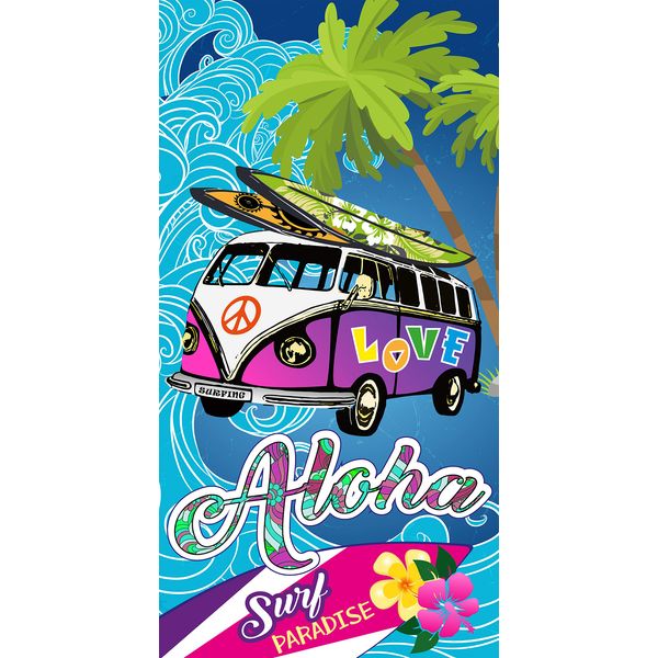Miracle Home, Beach Towel, Polyester, Aloha, 95 X 175. Microfiber