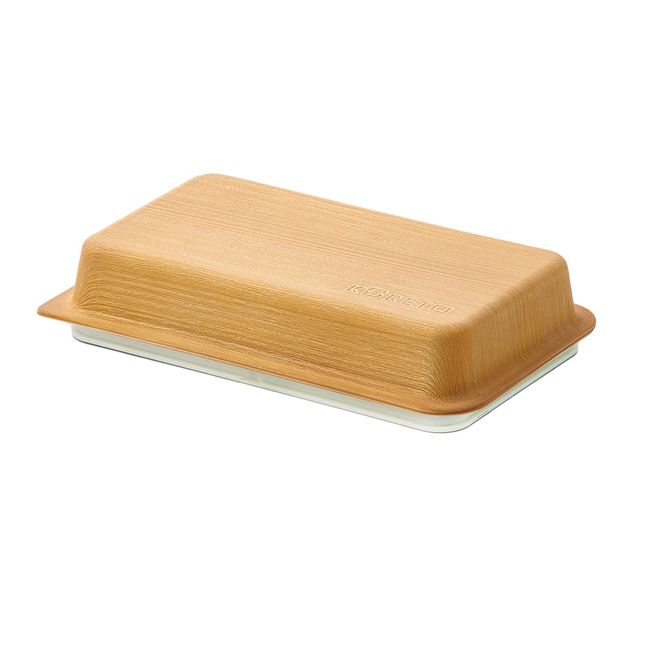 Tenma Bento Box, Coleto Lunch Box, Fluffy Lid, Wood-style, 6.6 x 3.9 x 1.3 inches (16.9 x 9.9 x 3.4 cm)