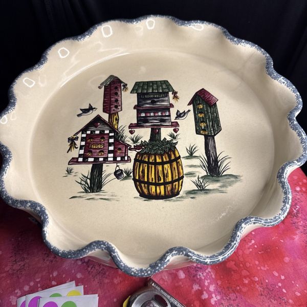 Home and Garden Party Ceramic Serving Platter A1 Not Perfect Lovely Vintage Look