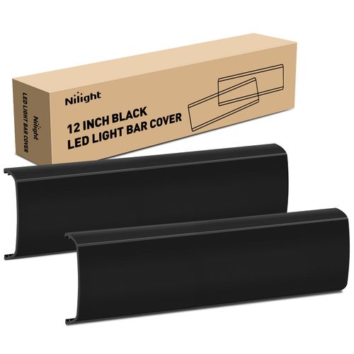 Nilight 12 Inch LED Light Bar Cover 2 PCS Black Protective Covers Durable Polycarbonate Lens Waterproof Dustproof Scratch-Proof for Double-Row Lights Off Road Driving Lighting
