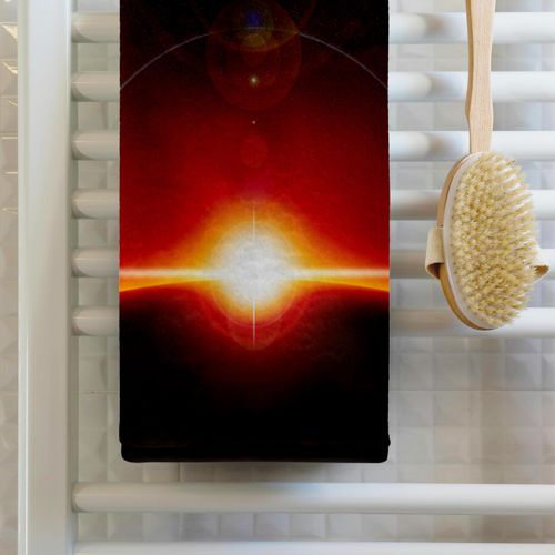 3dRose 22x30 Bath Hand Pool Towel - Space Sunrise in Space Casting a Warm Glow of Heat for The New Day Designs Science Fiction