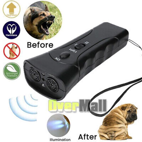 LED Flashlight Super Ultrasonic Dog Chaser Anti-Barking Training Pet Dog Device