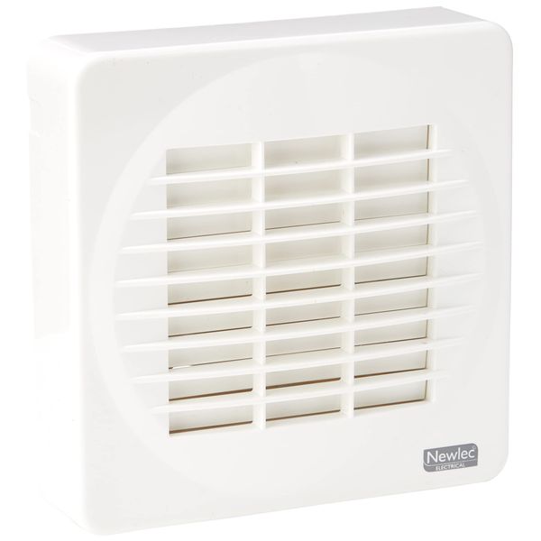 Newlec NL880TS 100MM 4" Bathroom Extractor Fan with Timer and Automatic Shutters, White