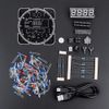 Sutinna DIY LED Digital Clock Kit, Multi-functional Rotating Light Control Electronic Alarm Clock LED Digital Temperature Alarm Clock for Home School (Red+Cable+Case)