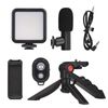 Mini Led Video Light Kit With Microphone Tripod Phone Clip For Vlogging Live ...