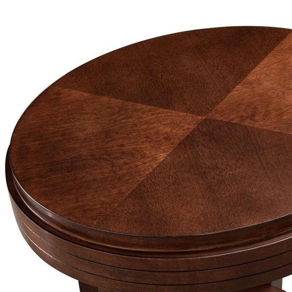Leick Favorite Finds Oval Wood End Table in Chocolate Cherry