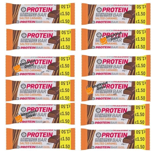 Euro Shopper Salted Caramel Protein Bar 65g (Pack of 12)