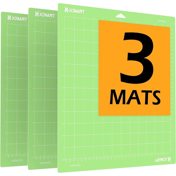 Xinart Cutting Mats for Cricut Maker 3/Explore 3/Maker/Air 2,12x12 inch 3 Mats Standard Sticky Grip Green Replacement Cut Mat for Cricut