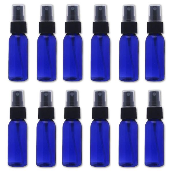 Jie Du Spray Bottle, Set of 12, Refill Bottle, Light Blocking, Empty Container, Mist Spray (1.0 fl oz (30 ml), Blue)