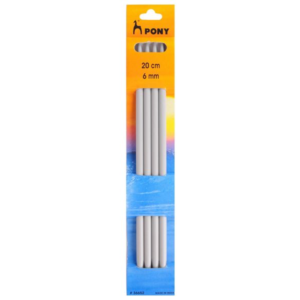 Pony Double Ended Knitting Pins, Aluminium, Multi-Colour, 6mm