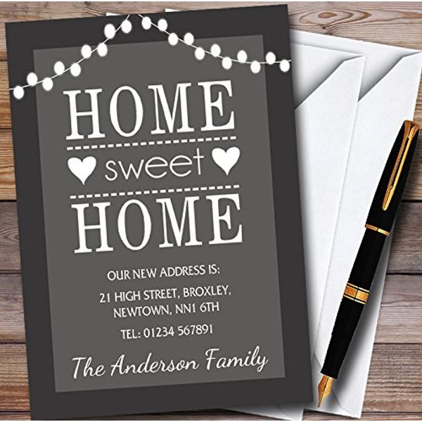 Change of Address Cards Grey String Lights New Home Change of Address Moving House Cards with Envelopes - Any Custom Text for Any Occasion