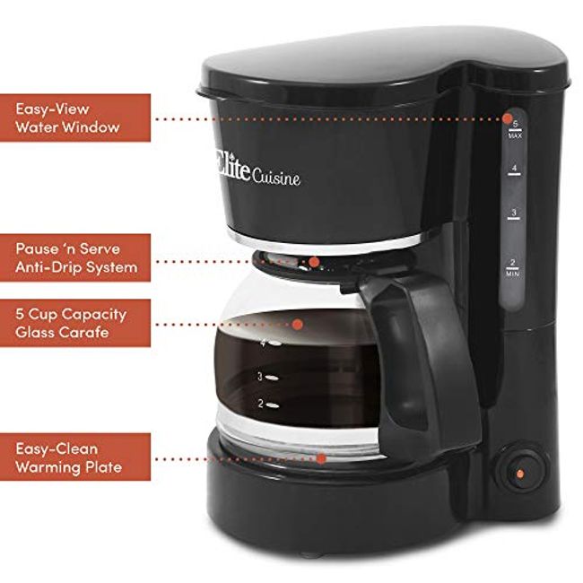 5-Cup Automatic Brew & Drip Coffee Maker