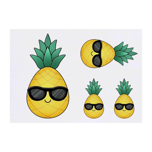 4 x 'Cool Pineapple' Temporary Tattoos (TO00041625)