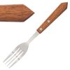 Steak Fork - Wooden Handle 18/0 Stainless Steel. Box Quantity: 12.