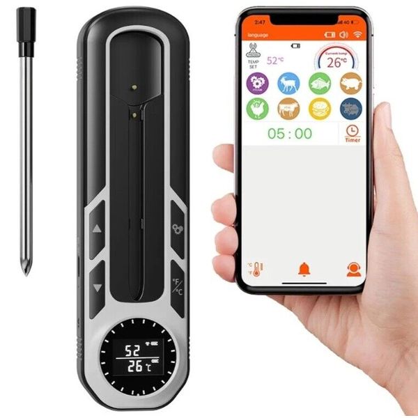 500ft Smart Wireless Meat Thermometer for Grilling, Wireless Thermometer