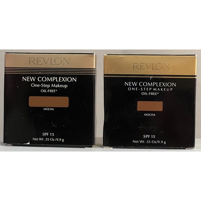 2 X Revlon New Complexion one step compact  make up Oil Free .35 oz MOCHA