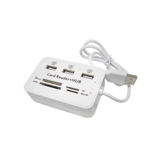 Magik 1-2 Pack 3 Ports USB 2.0 Hub High Speed MS SD M2 TF Memory Card Reader (1 Pack)