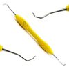 Dental Micro Sickle Scaler Teeth Cleaning Pick Tools Yellow Silicone Handle