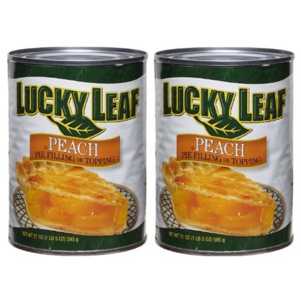 Lucky Leaf Premium Peach Pie Filling or Topping (Pack of 2) 21 oz Cans