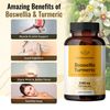 Boswellia Turmeric Capsules - Joint, Digestion & Brain Support Herbal Supplements w/Organic Herb Extract of Black Pepper | Made in USA - Vegan, Gluten Free, Non GMO | 100 Capsules - 2100 mg