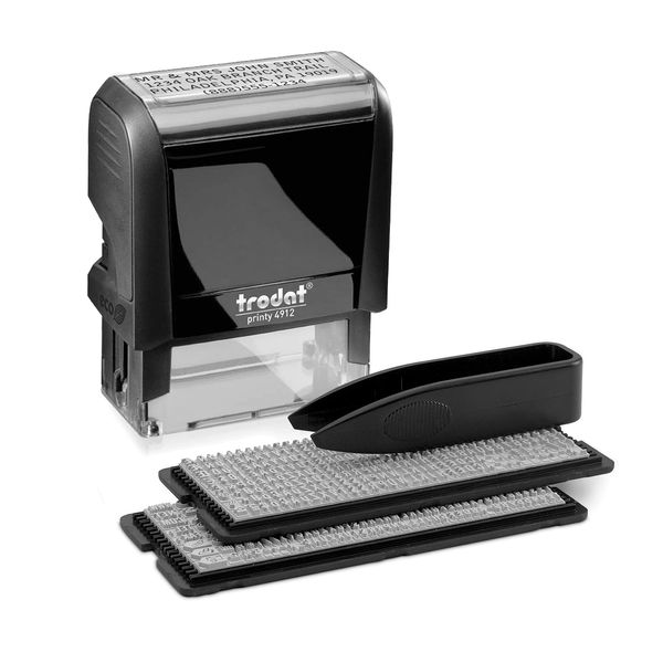 Trodat Printy Economy Self-Inking Do It Yourself, Customizable Message or Address Stamp, Impression Size: 3/4 x 1-7/8 Inches, Black (5915) (USS5915)