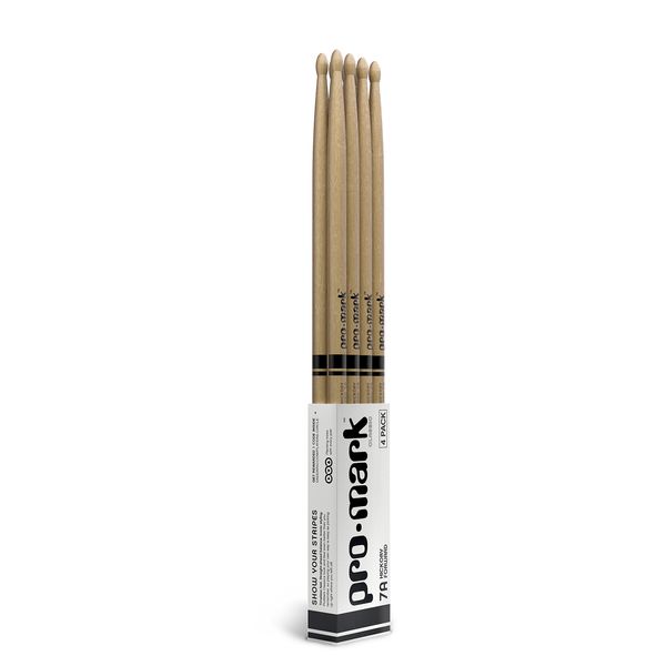 ProMark Drumsticks - Schlagzeug Sticks - Schlagzeugsticks - Klassischer Vorwärts 7A Hickoryholz, Ovale Holzspitze, Buy 3 Paars Get 1 Free