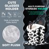 bvya Double Eyeglasses Holder Plush Lined Stand Glasses Protective Holder