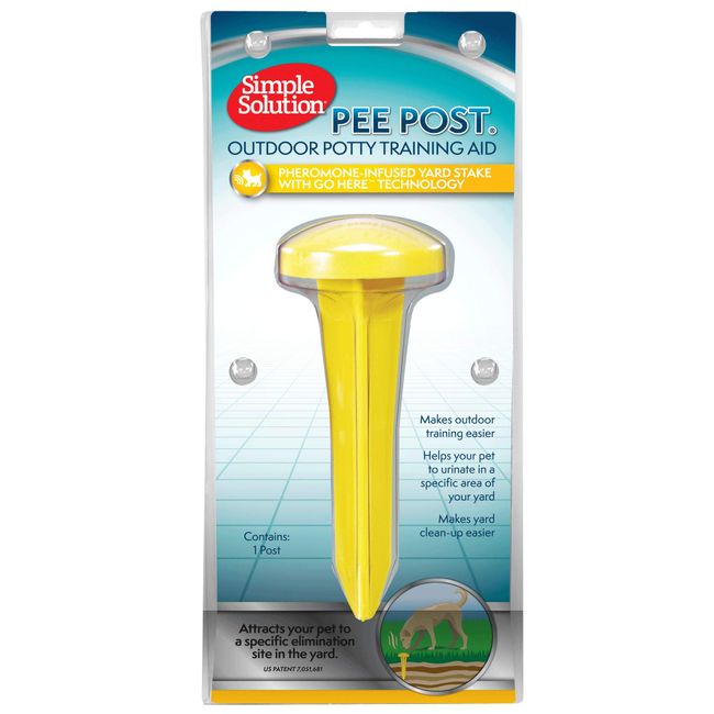 Simple Solution Pee Post Outdoor Potty Training Aid | Pheromone-Infused Yard Stake with GO HERE™ Technology | 13 Inch Stake