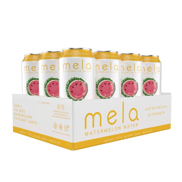 Mela Watermelon Water - Watermelon + Pineapple | 12 Pack | 100% Natural Watermelon Juice + Pineapple