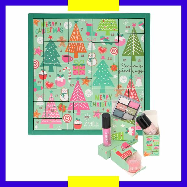 ZMILE COSMETICS Beauty Adventskalender 'Pinetrees' - 24 Überraschungen zum Schminken und Stylen im trendigen Puzzle-Adventskalender mit veganer Kosmetik