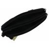 Genuine Leather Zippered Double Eyeglass Sunglasses Case Holder Black
