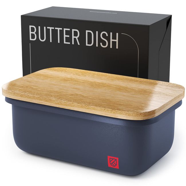 Butter Dish with Lid - Covered Butter Keeper for Countertop & Fridge, Butter Container, Butter Holder for Refrigerator, Large & Small Butter Tray with Lid, Butter Storage Box, Mantequillera