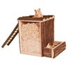 Hamster Play & Burrow Tower Wood House/Bed 62002 Trixie