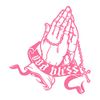 Pray Hand Play Hand Cutting Sticker God bless Pink Peach