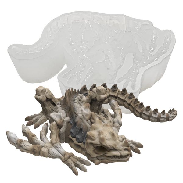 KAKIWYHHH Undead Skull Dragon 3D Epoxy Resin Silicone Mold, Craft, Polymer Clay, Plaster