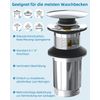 Hibbent Washbasin Drain Set, Universal Drain Fitting with Overflow, 1 1/4 Inch Thread Connection Drain Fitting